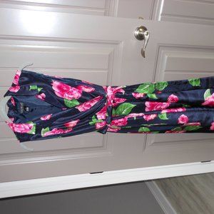 Navy and Pink Floral Dress